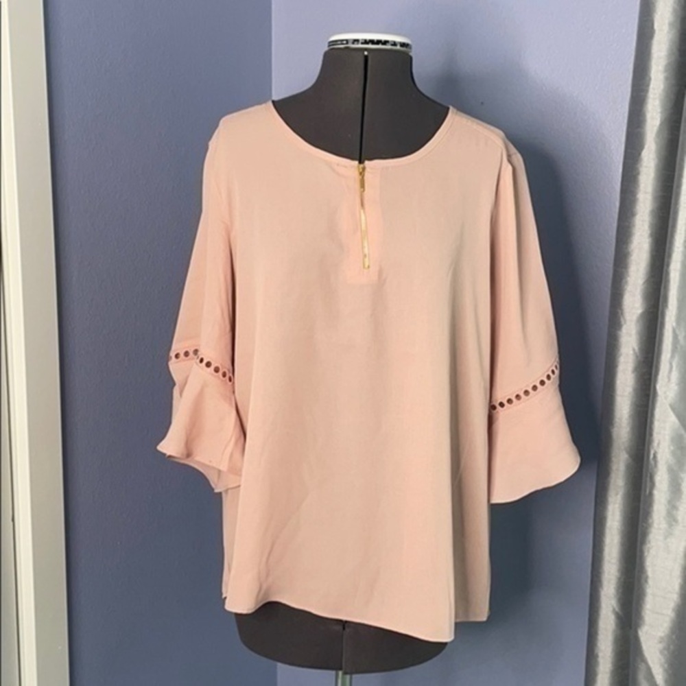 NWT harve' benard top light rose blouse XL